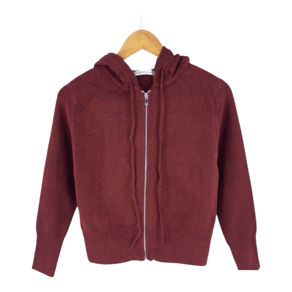 Zenana Outfitters Cabernet Cardigan Hoodie Sweater